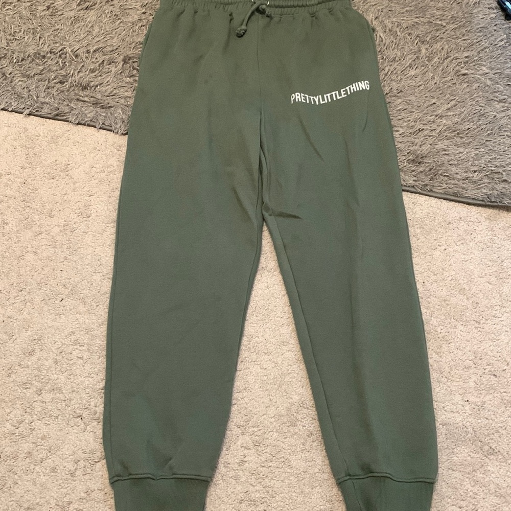 PRETTYLITTLETHINGS Sea Green High Waisted Sweatpants